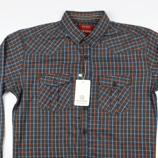 Red and Blue Lines Patterns Casual Shirts For Men HM-5055