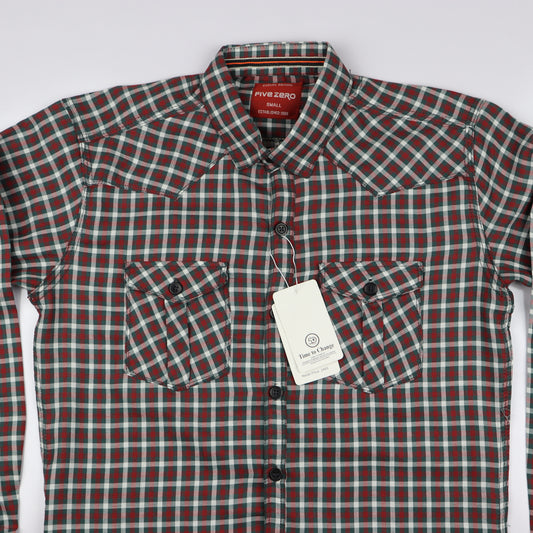 White and Red Casual Shirt For Men HM-5057