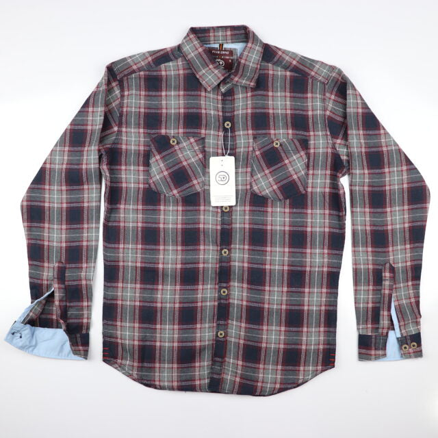 Maroon and Grey Checks Design Casual Shirts For Men HM-5063