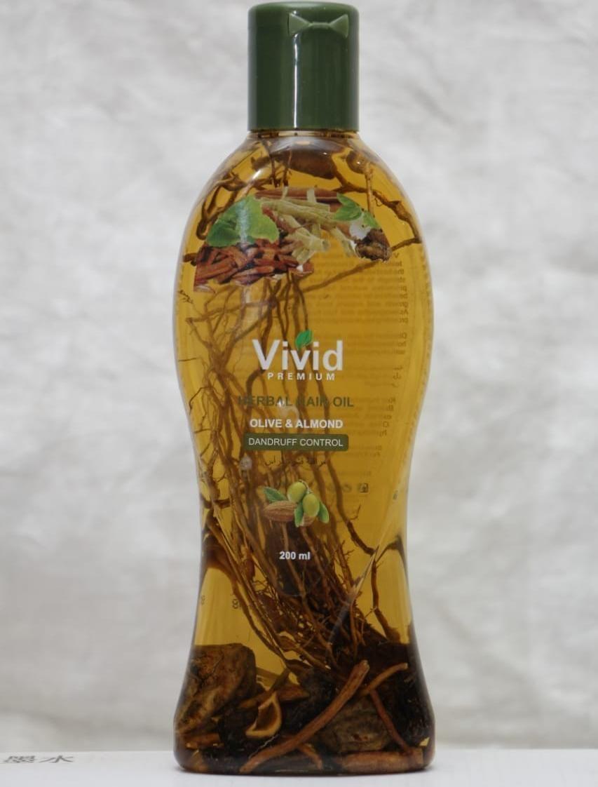 Vivid Premium Herbal Hair Oil Almond & Olive Split End Control 200ml