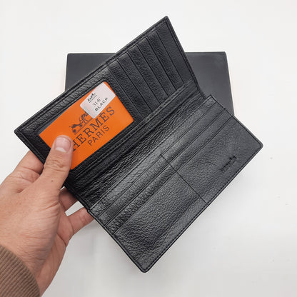 Classic Bi-Fold  Her.mes.Paris Wallet With Box 314C Black