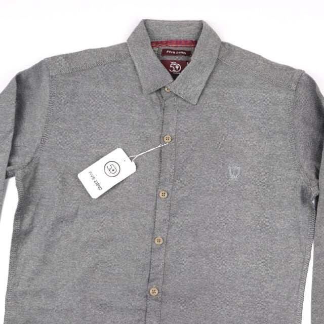 Texture Grey Color Casual Shirts For Men