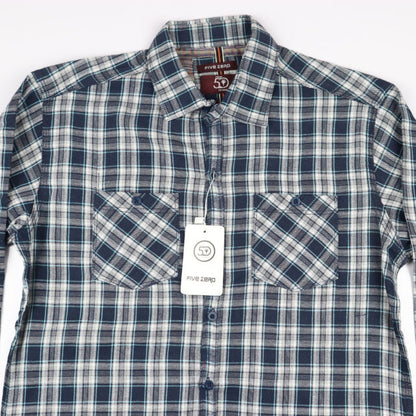 Blue and White Checks Design Casual Shirts For Men