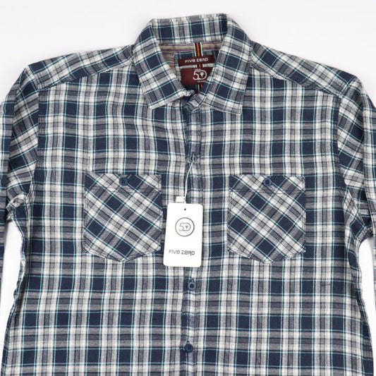 Blue and White Checks Design Casual Shirts For Men