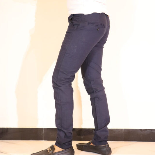Blue Cotton Pants For Men Casual Wear #5102