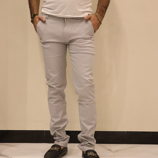 Light Grey Soft Cotton Pant For Men Casual Wear #5105