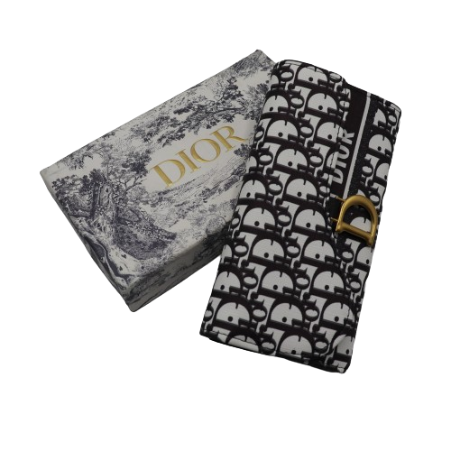 Stylish Dior Wallet for Ladies 886-Black and White