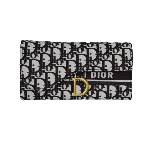 Stylish Dior Wallet for Ladies 886-Black and White