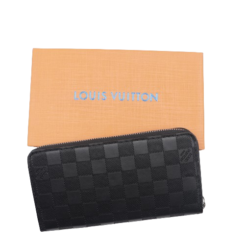 Latest L,V Zipper Wallet for Women 60017-Black