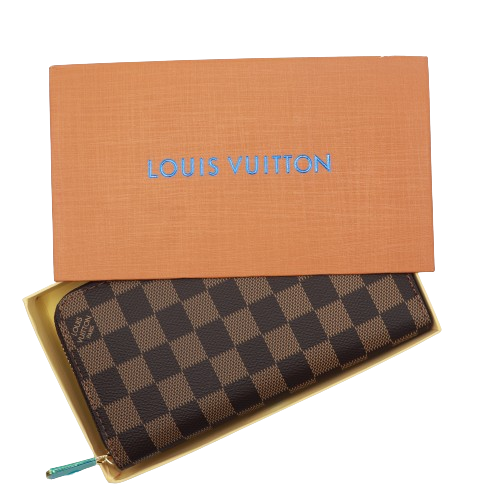 Latest L,V Zipper Wallet for Women 60017-Coffee Plaid