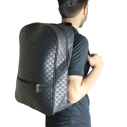 Leather Bag Pack For Men 15164C-Black