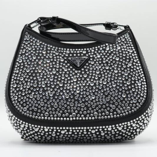 Prada Milano Satin Mini Bag with Crystals Shoulder Bag PR06