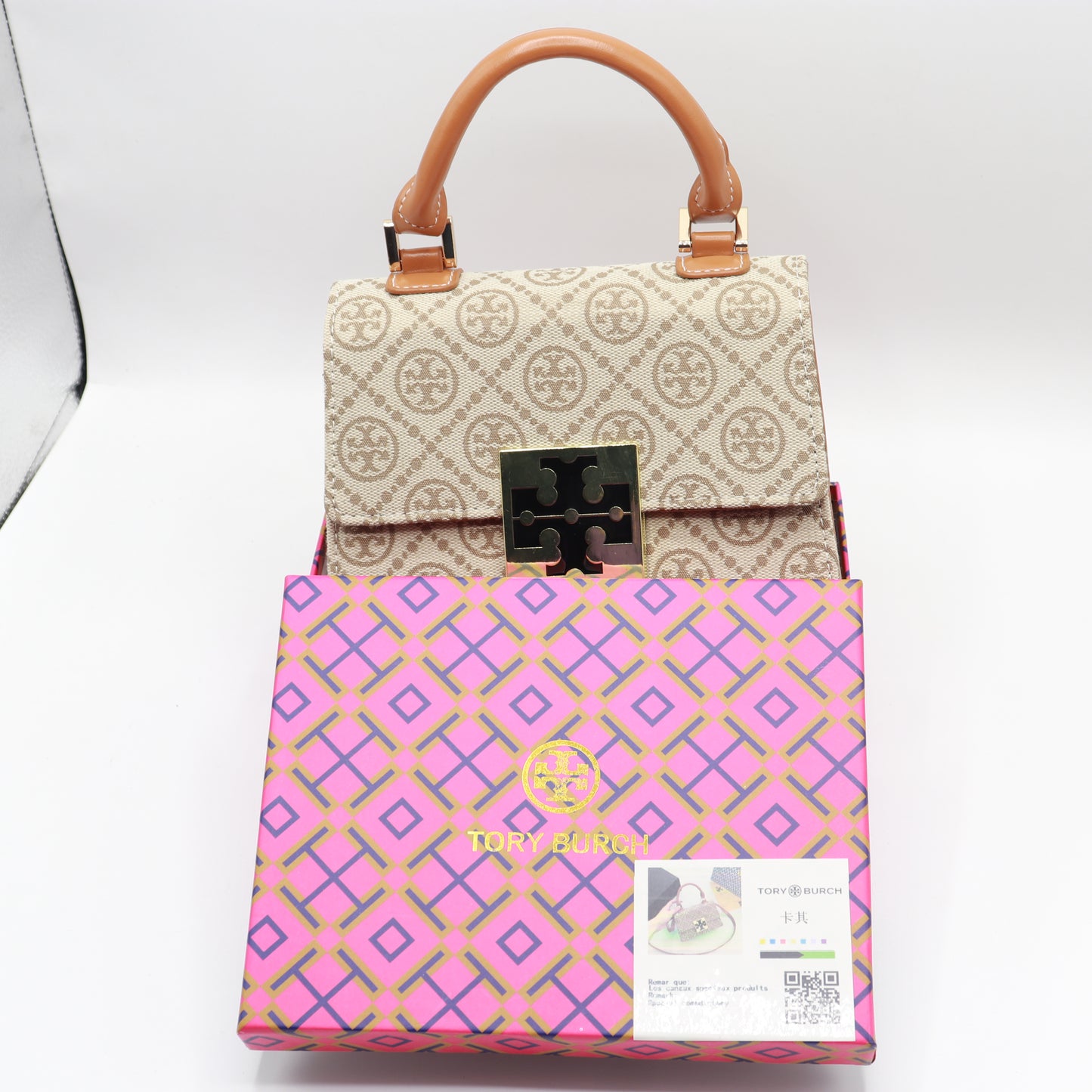 To.ry Bur.ch T Monogram Mini Jacquard Handbag TB07